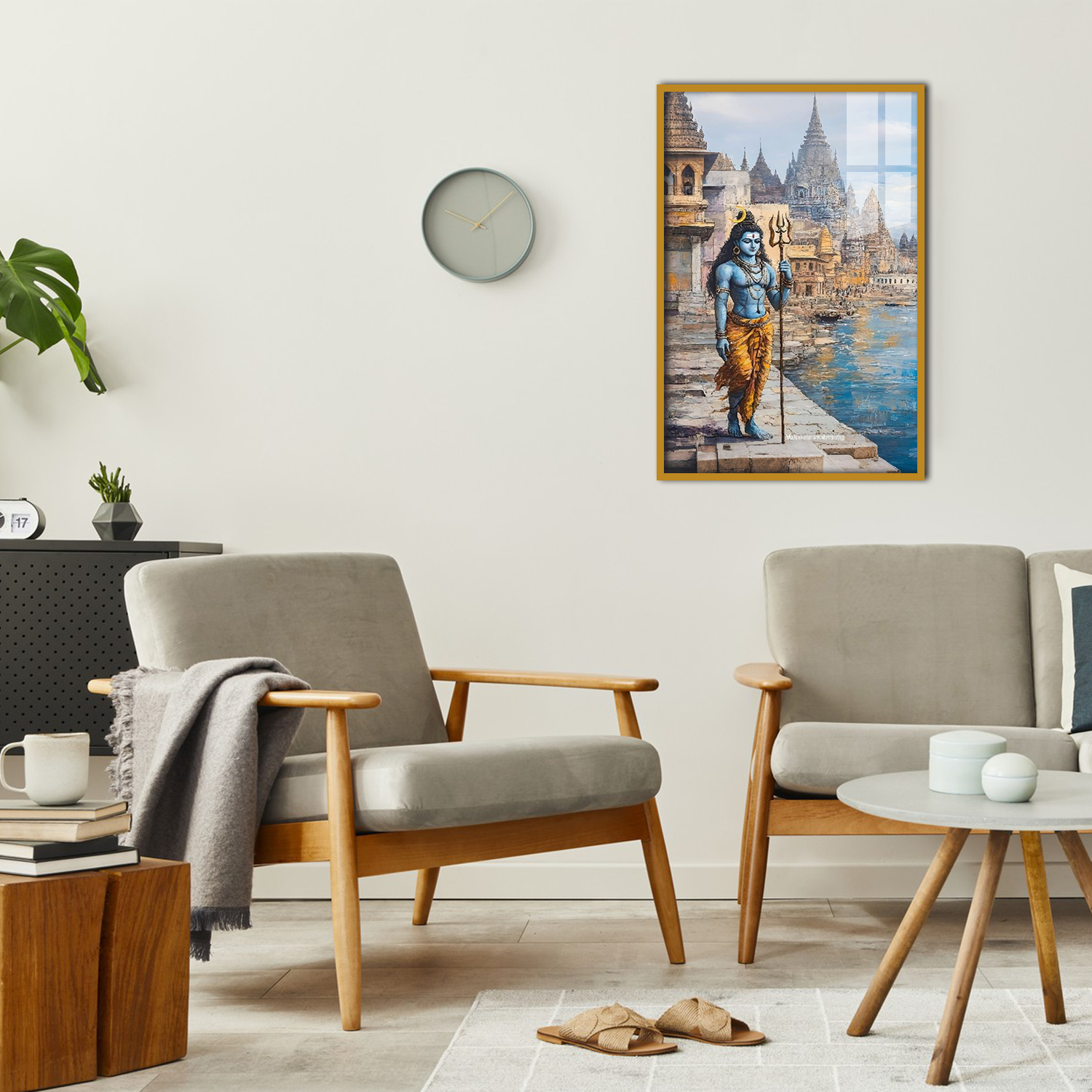 Lord Shiva Acrylic Wall Art – Elegant Home Décor for Bedroom and Pooja Room