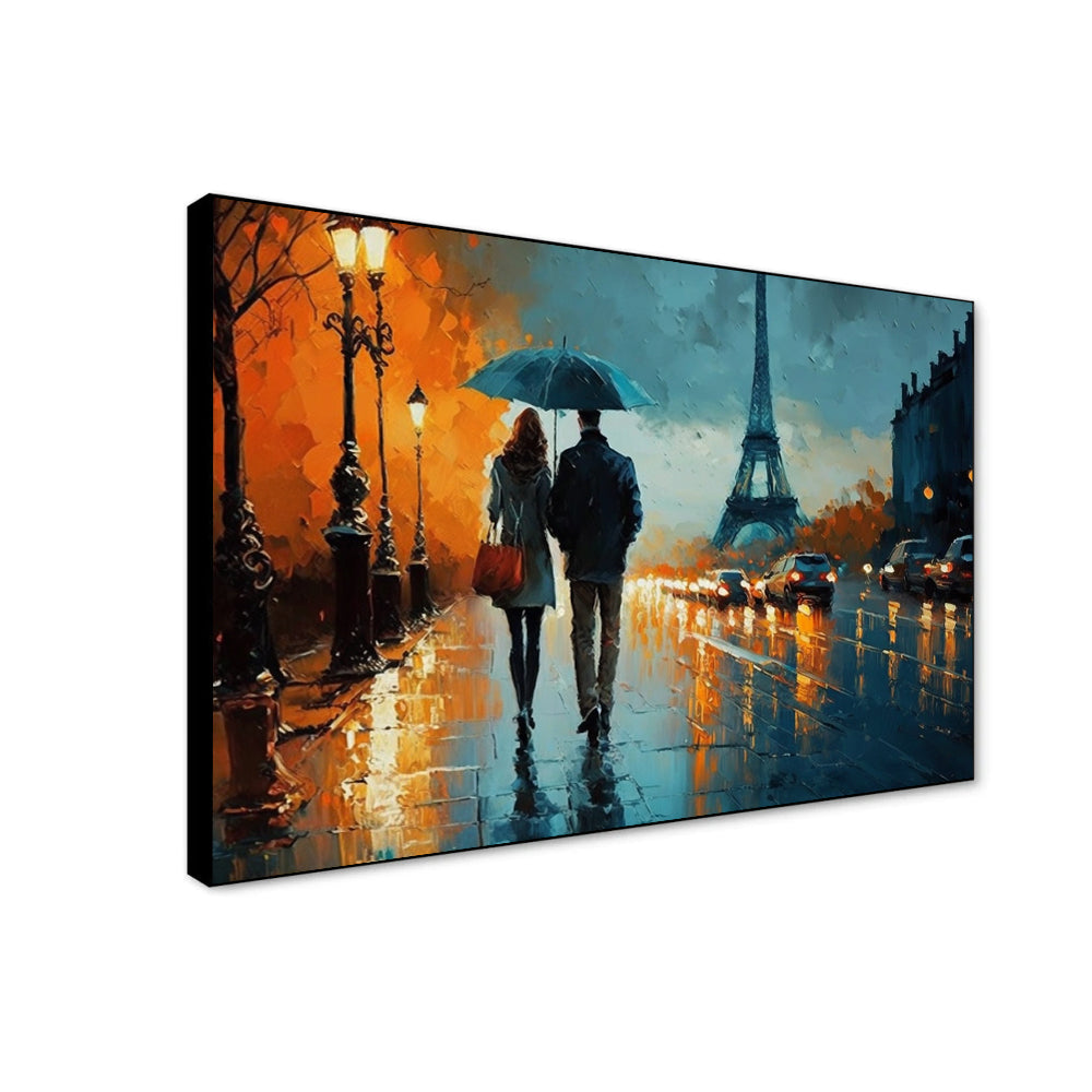 A Couple in Love Walks Down a London Street Abstract Wall Paintings & Arts