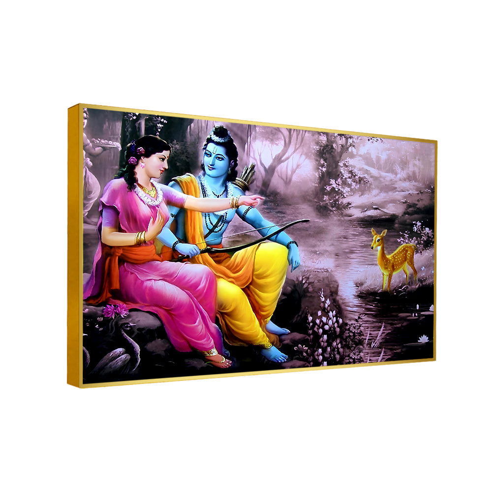 Glorious Shri Ram & Sita Showing Off Deer Wall Art & Paintings