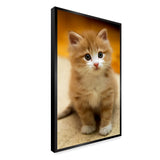 Cute Brown Cat Face Canvas Printed Wall Paintings & Arts