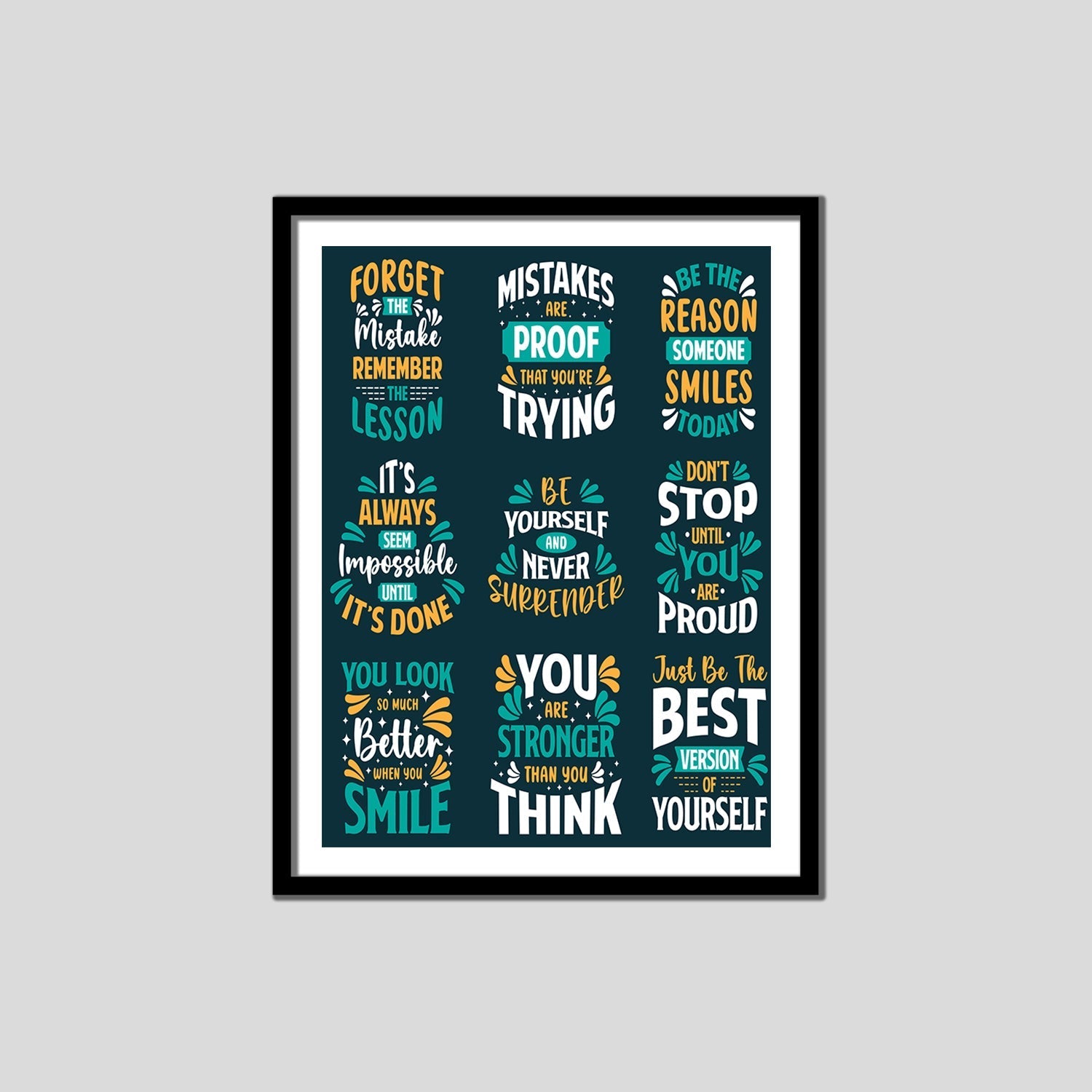 Forget Mistake Remember Lesson Premium Motivational Quotes Photo Frame