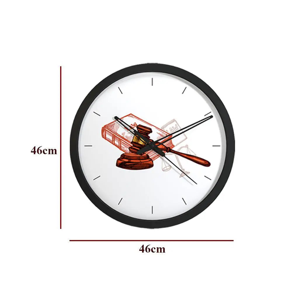 Graphical Wood Wall Clock for Lawyer's Office