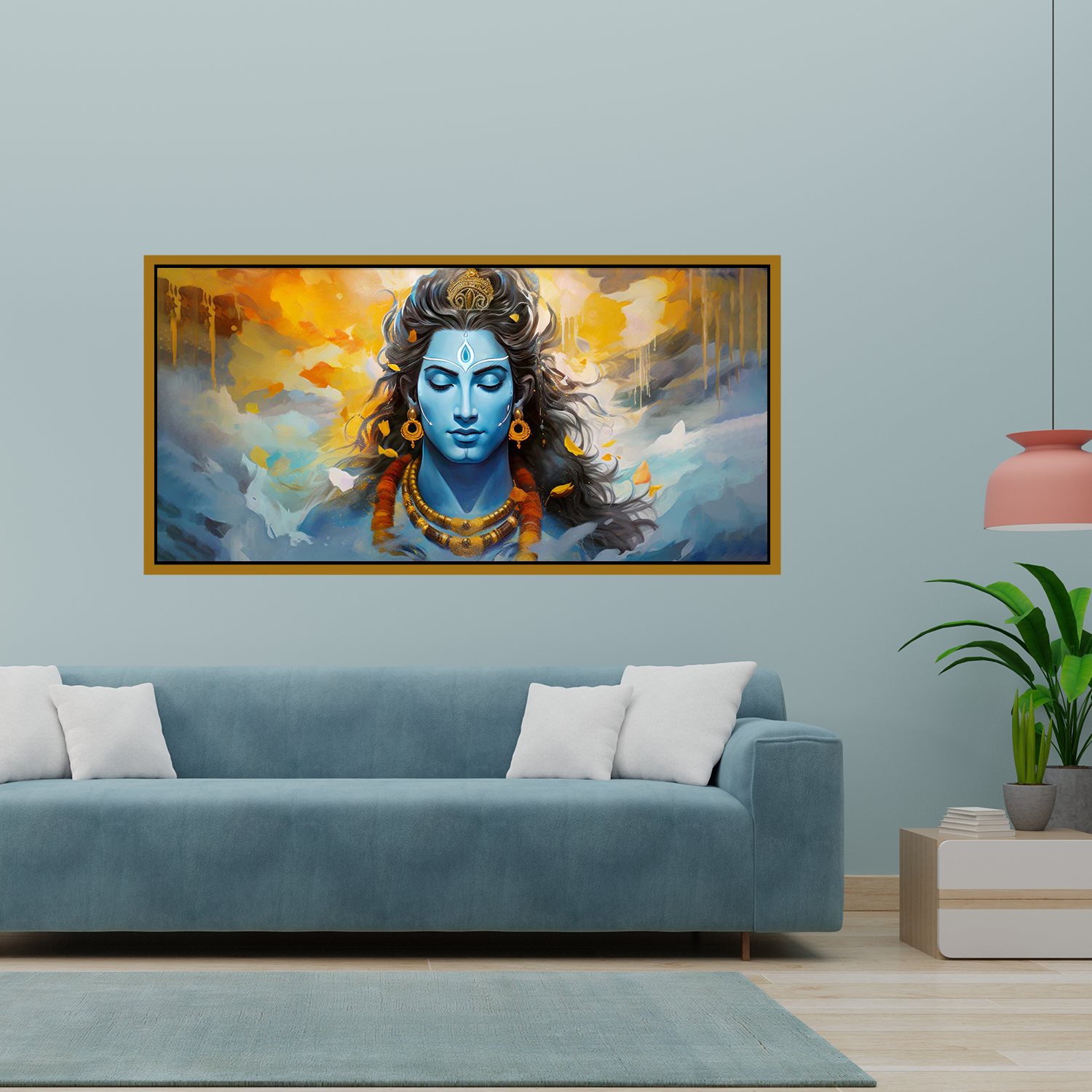 Premium Lord Shiva Meditation Abstract Wall Paintings For Home Wall Decors