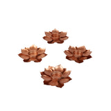 Flower Copper Tealight Holder  Set of 4