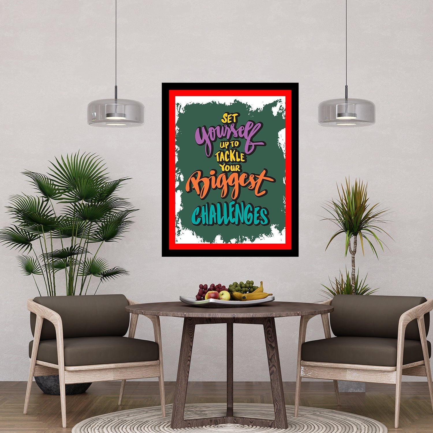 Set Yourself Tackle Your Biggest Challenges Premium Motivational Quotes Photo Frame