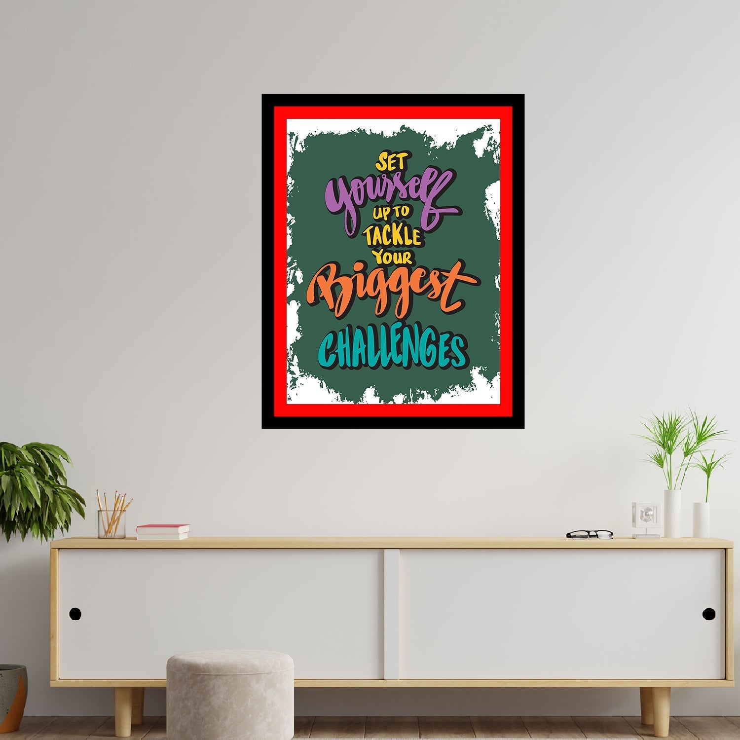 Set Yourself Tackle Your Biggest Challenges Premium Motivational Quotes Photo Frame