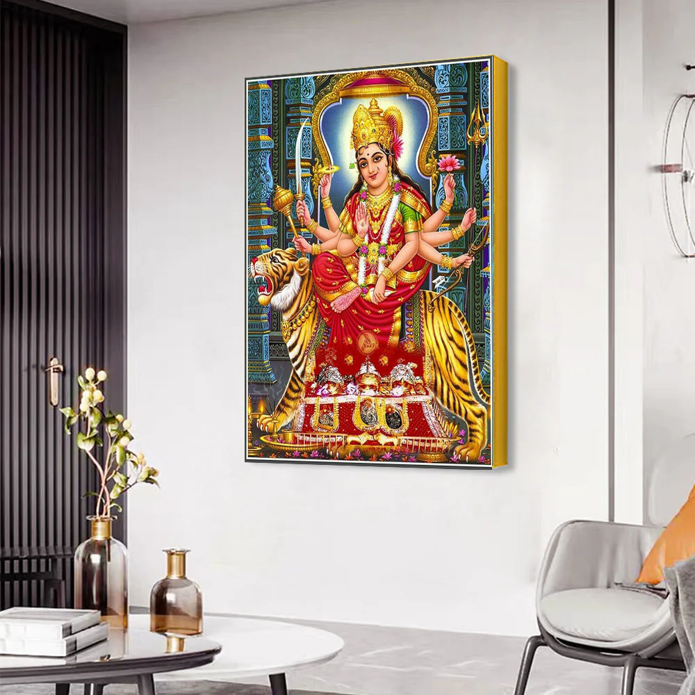 Majestic Durga Mata Vibrant Canvas Print