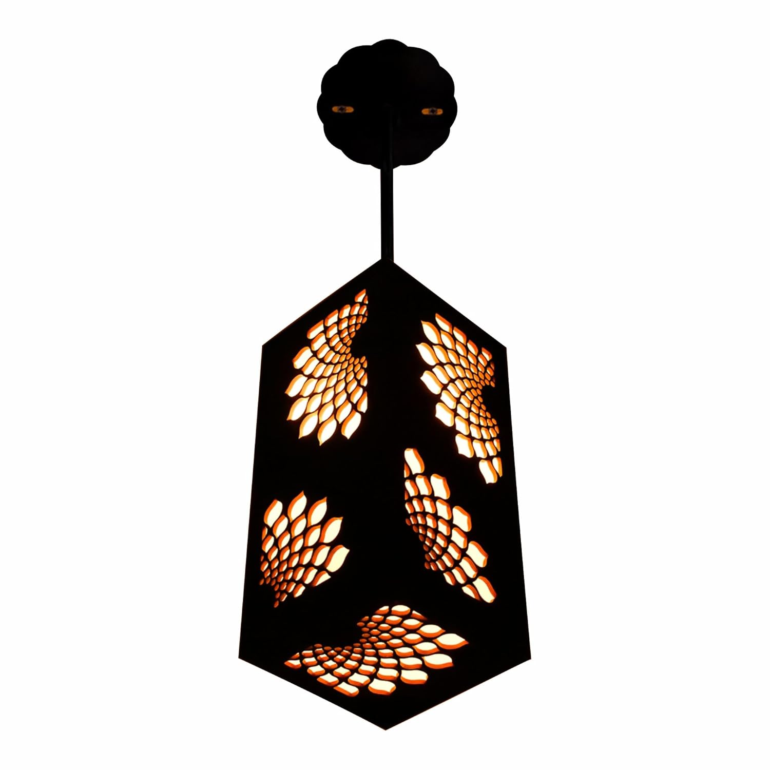 Swirl Bloom Pendant - Handcrafted Wooden Hanging Light