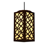Contemporary Geometric Wood Hanging Lamp