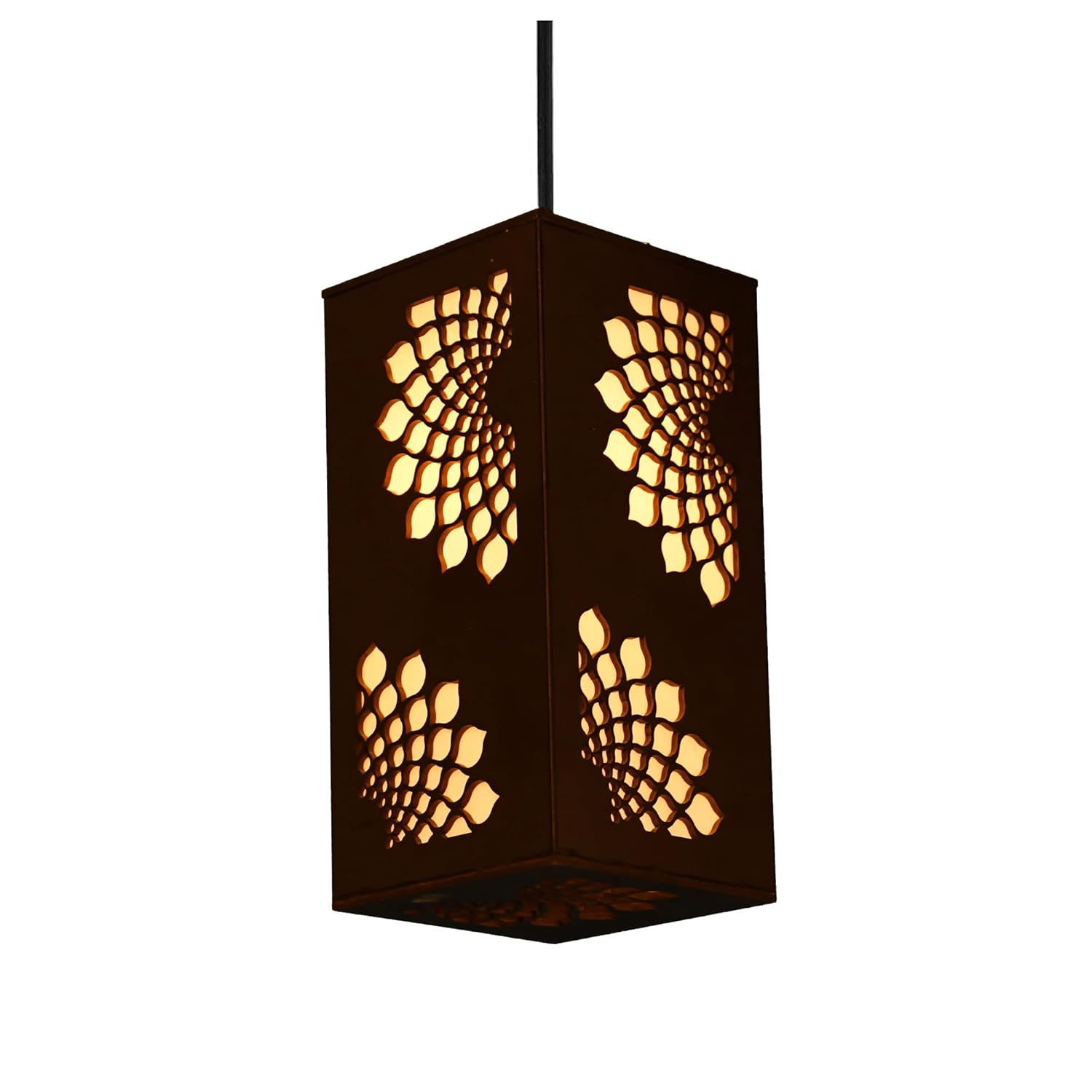 Swirl Bloom Pendant - Handcrafted Wooden Hanging Light