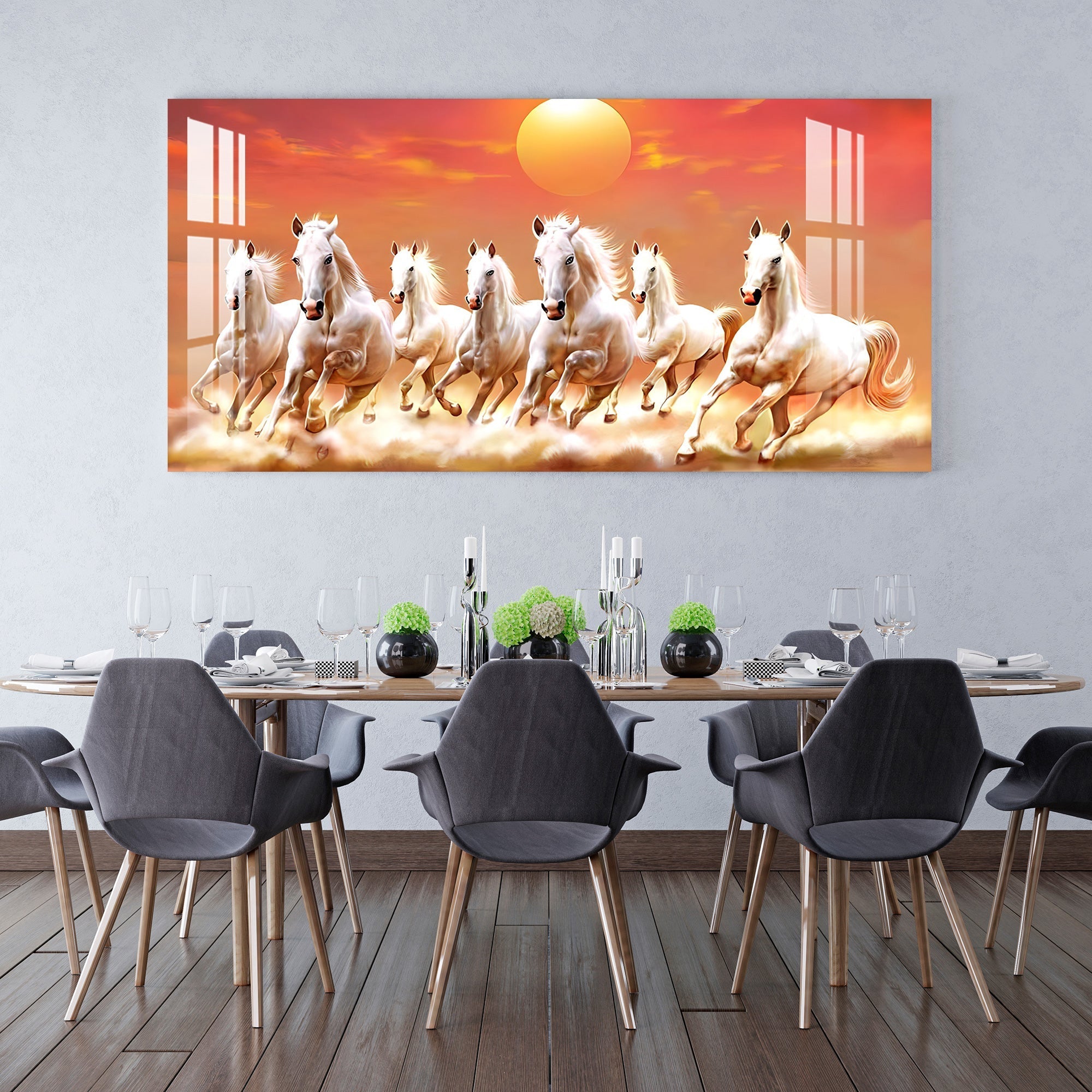 Horse Acrylic Wall Painting for Farmhouse Living Room – Rustic Art