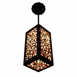Unique Carved Wood Hanging Light - Modern Leaf Vine Design