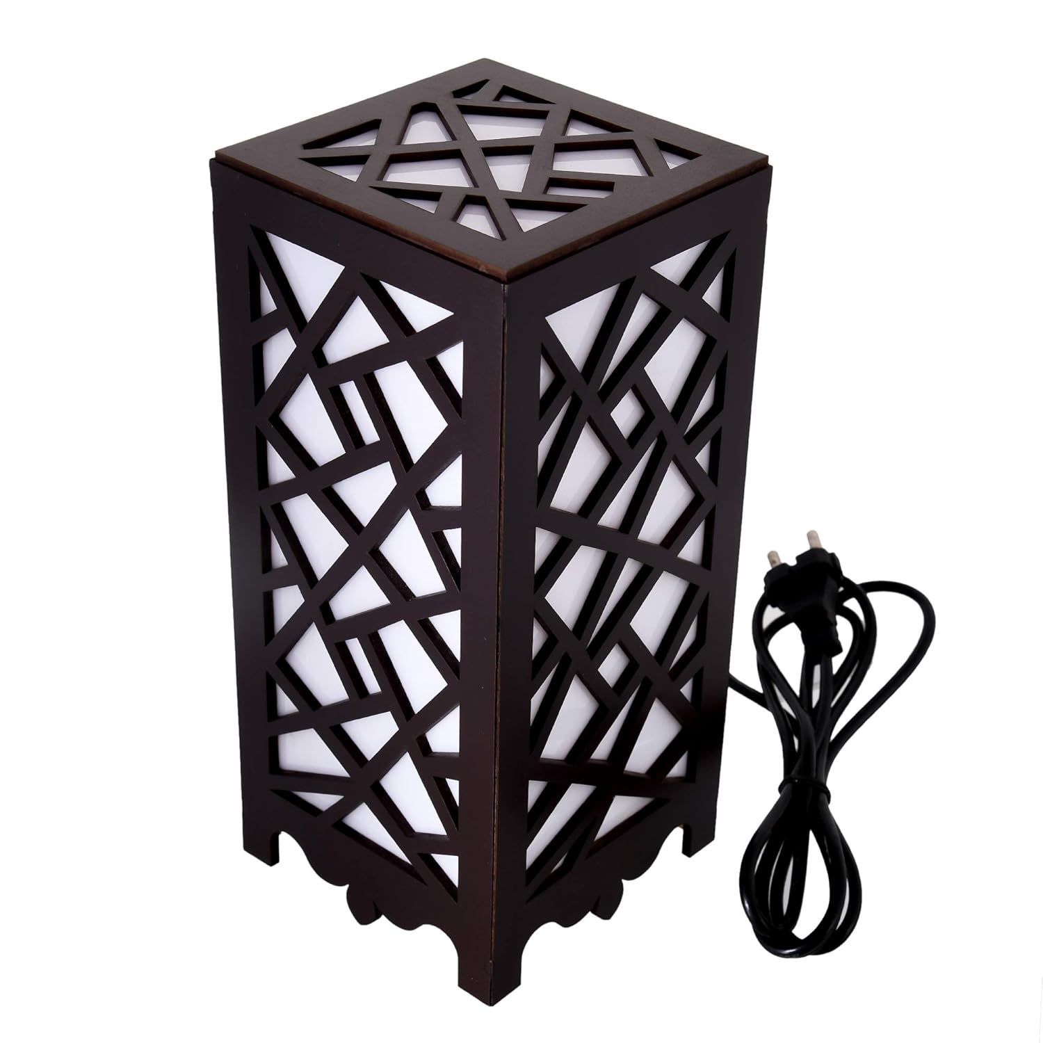 Stylish Wooden Table Lamp with Abstract Design
