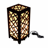 Stylish Wooden Table Lamp with Abstract Design