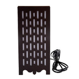 Stylish Wooden Table Lamp with Abstract Line Design