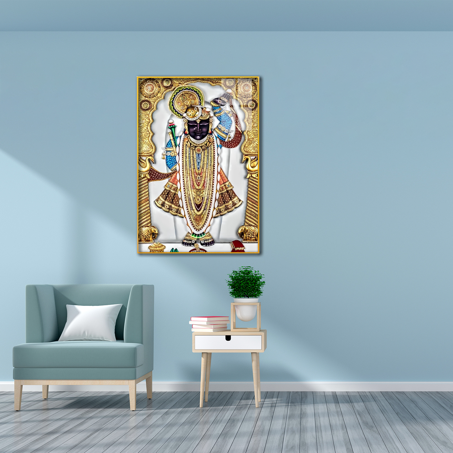 Shreenath Ji Maharaj Acrylic Canvas Wall Décor