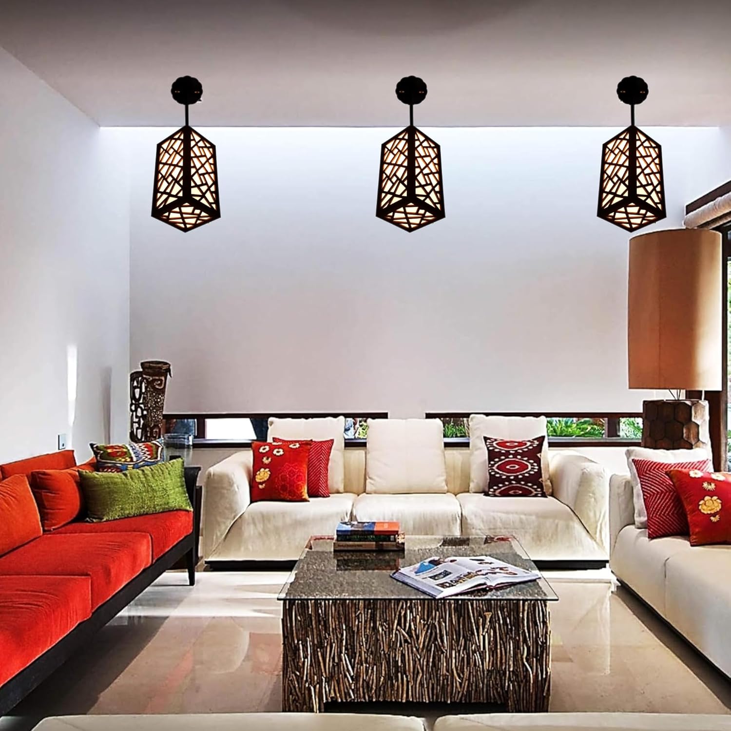 Unique Geometric Wood Light Fixture