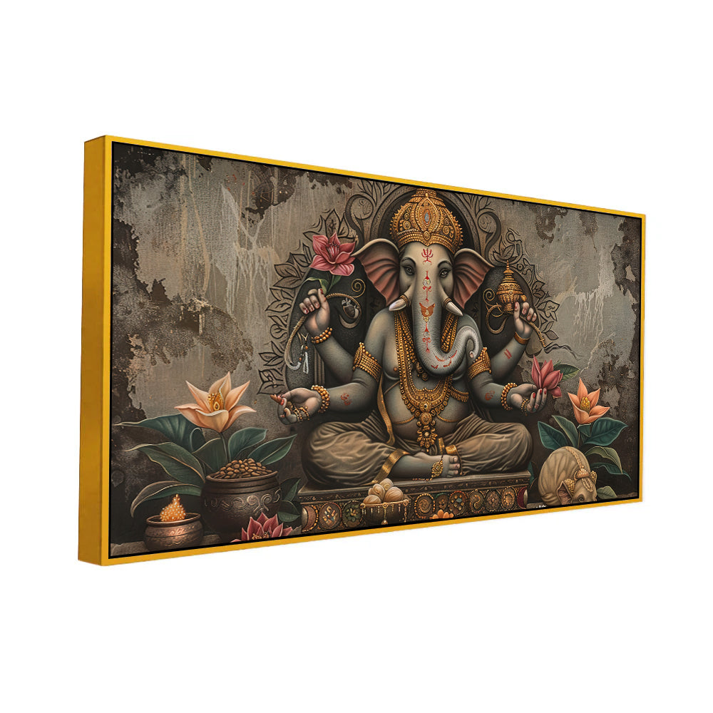 Traditional Indian Lord Ganesha Painting – Vintage Vibes