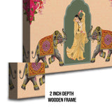Mughal Elephats Paintings Canvas Art Indian Ethnic Traditional Wall Art Large Size Perfect For Living Rooms, Bedrooms, and Office Spaces