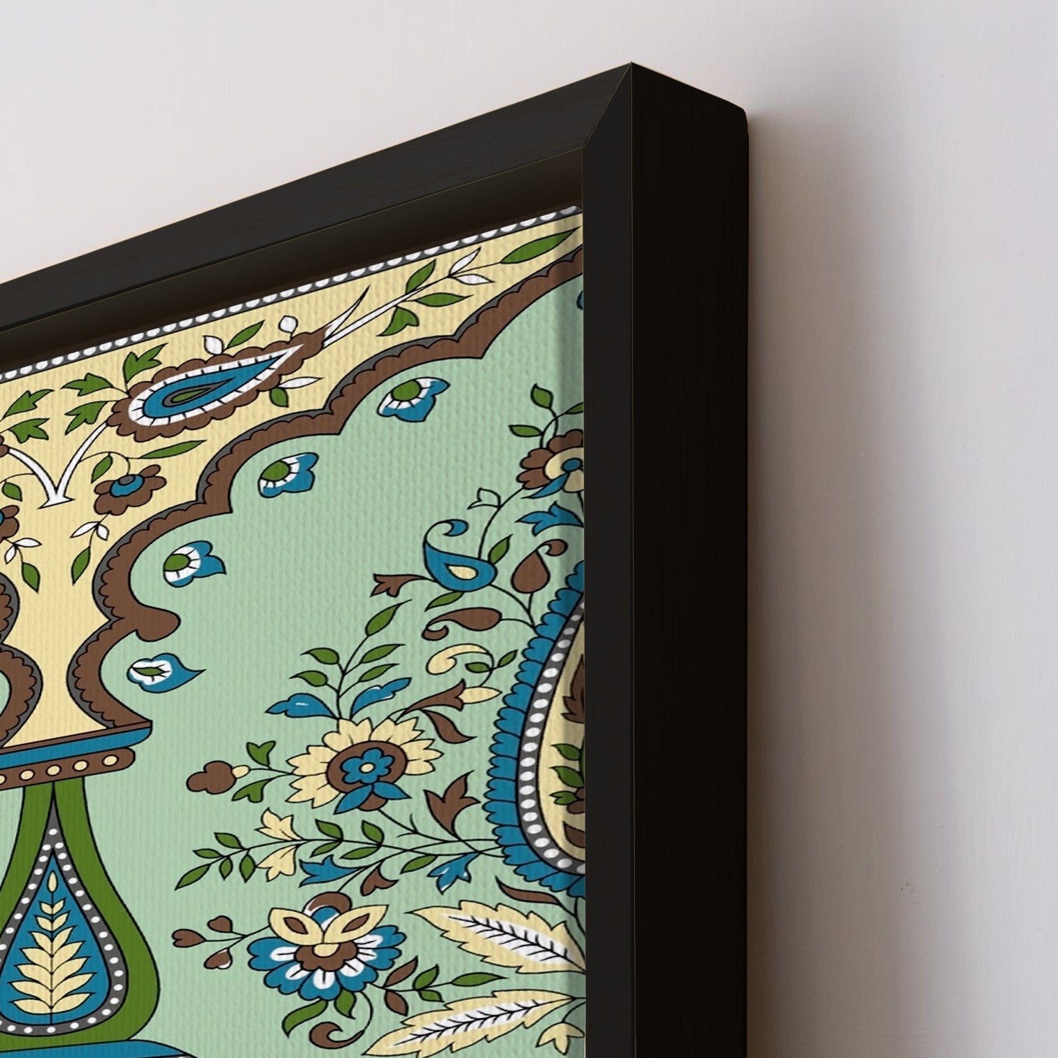 Indian Ethnic Traditional Painting On Canvas Print Abstract Blue Wall Art Size For Living Room Wall Decoration Framed Art for Bedroom Hotel Office