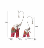 Wooden Elephant Couple set of 2 table decor