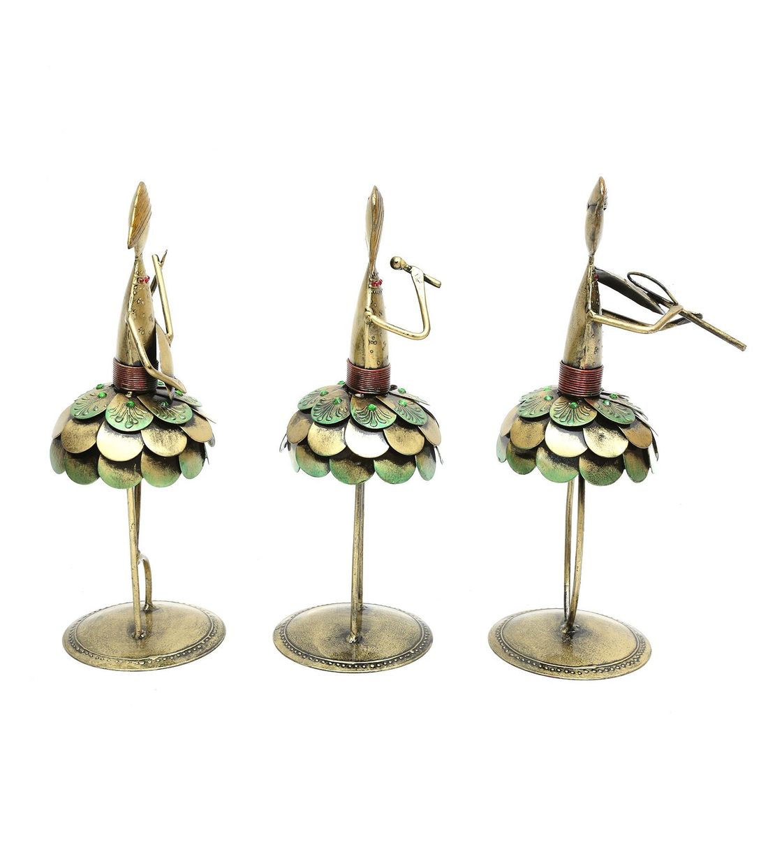 Lady musicianFigurine Set Of 3 table decor