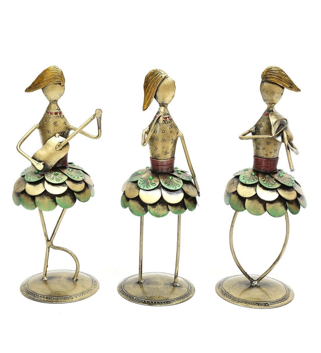 Lady musicianFigurine Set Of 3 table decor