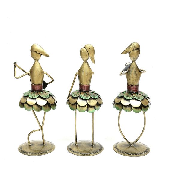 Lady musicianFigurine Set Of 3 table decor