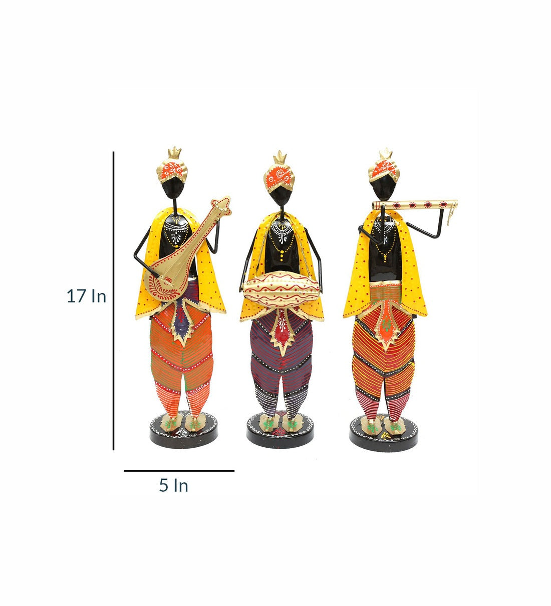 Krishna musician Figurine Set Of 3 table decor