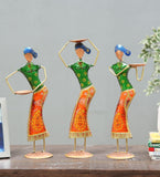 Lady farmer Figurine Set Of 3 table decor