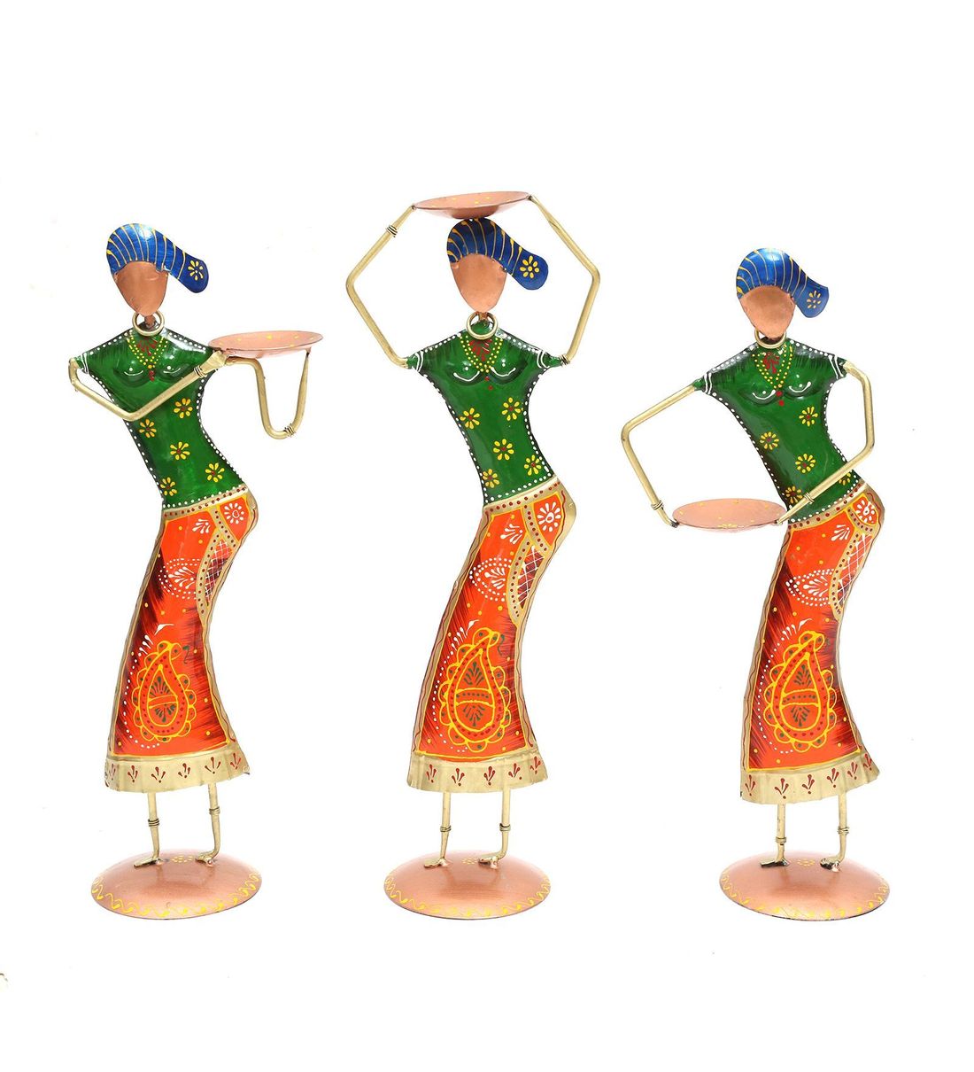 Lady farmer Figurine Set Of 3 table decor