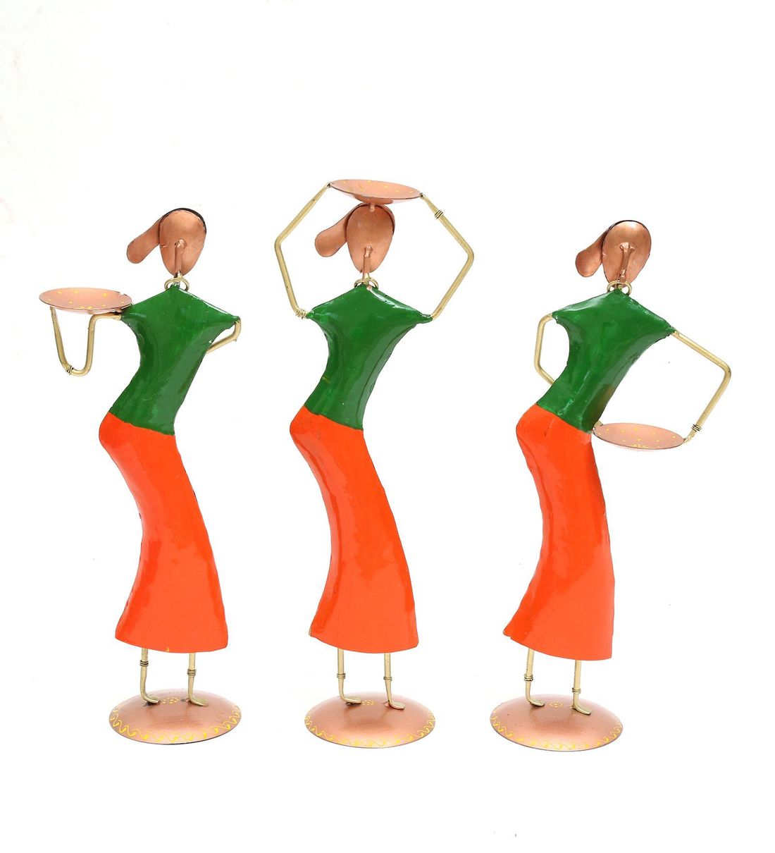 Lady farmer Figurine Set Of 3 table decor