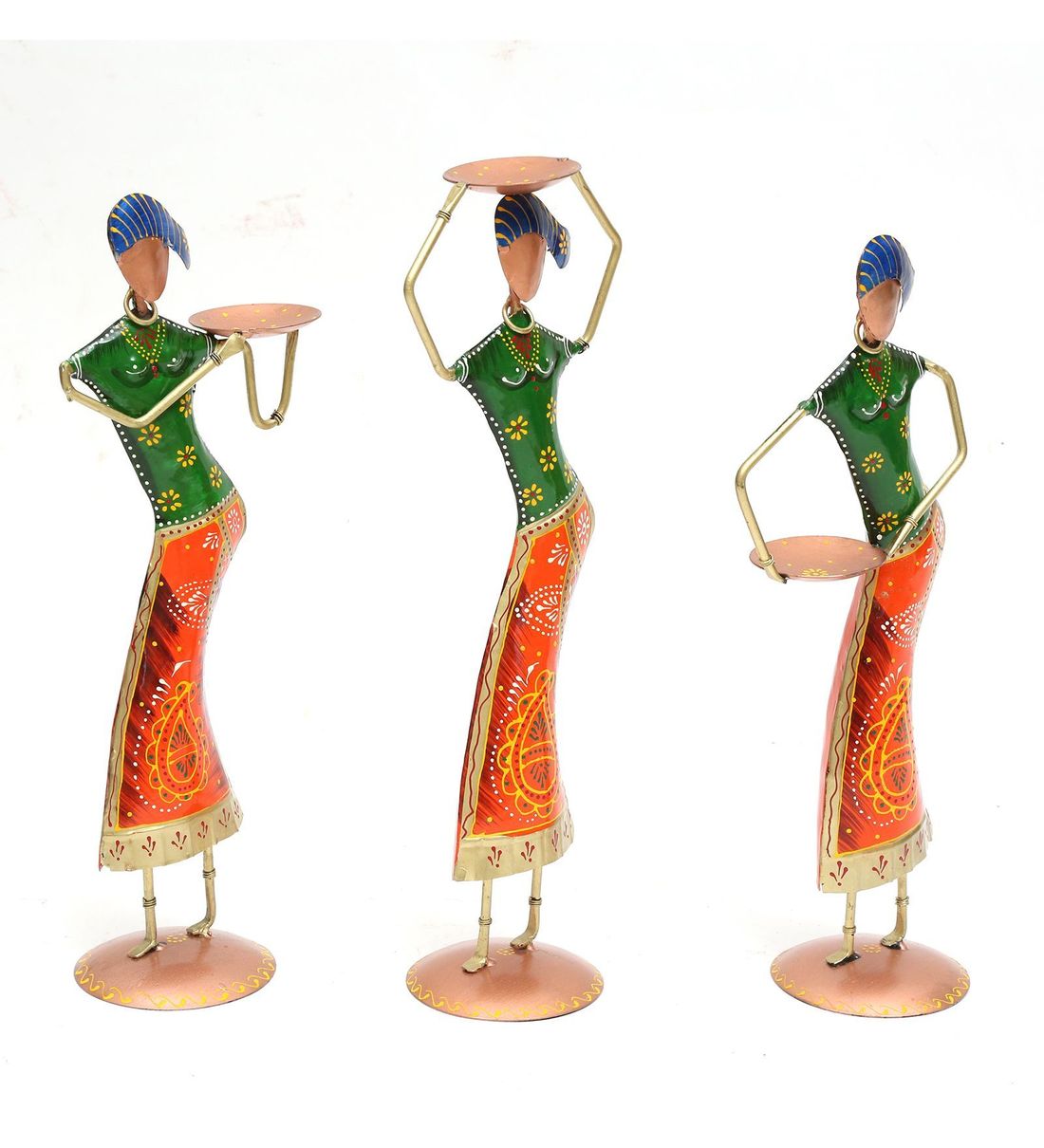 Lady farmer Figurine Set Of 3 table decor