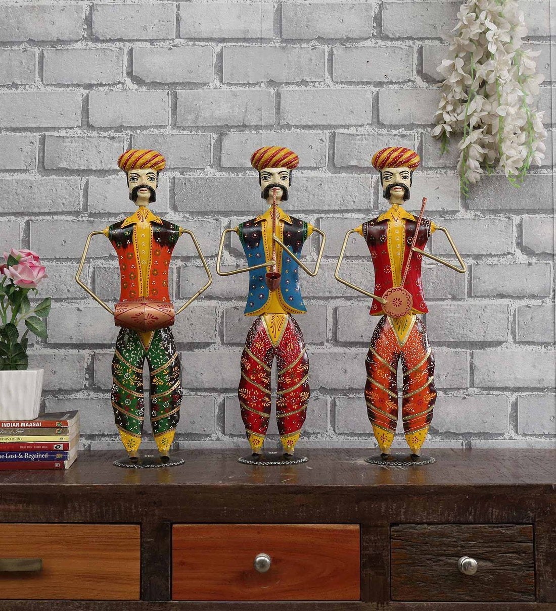 Musician Rajasthani Human Figurine, Set of 3 table decor