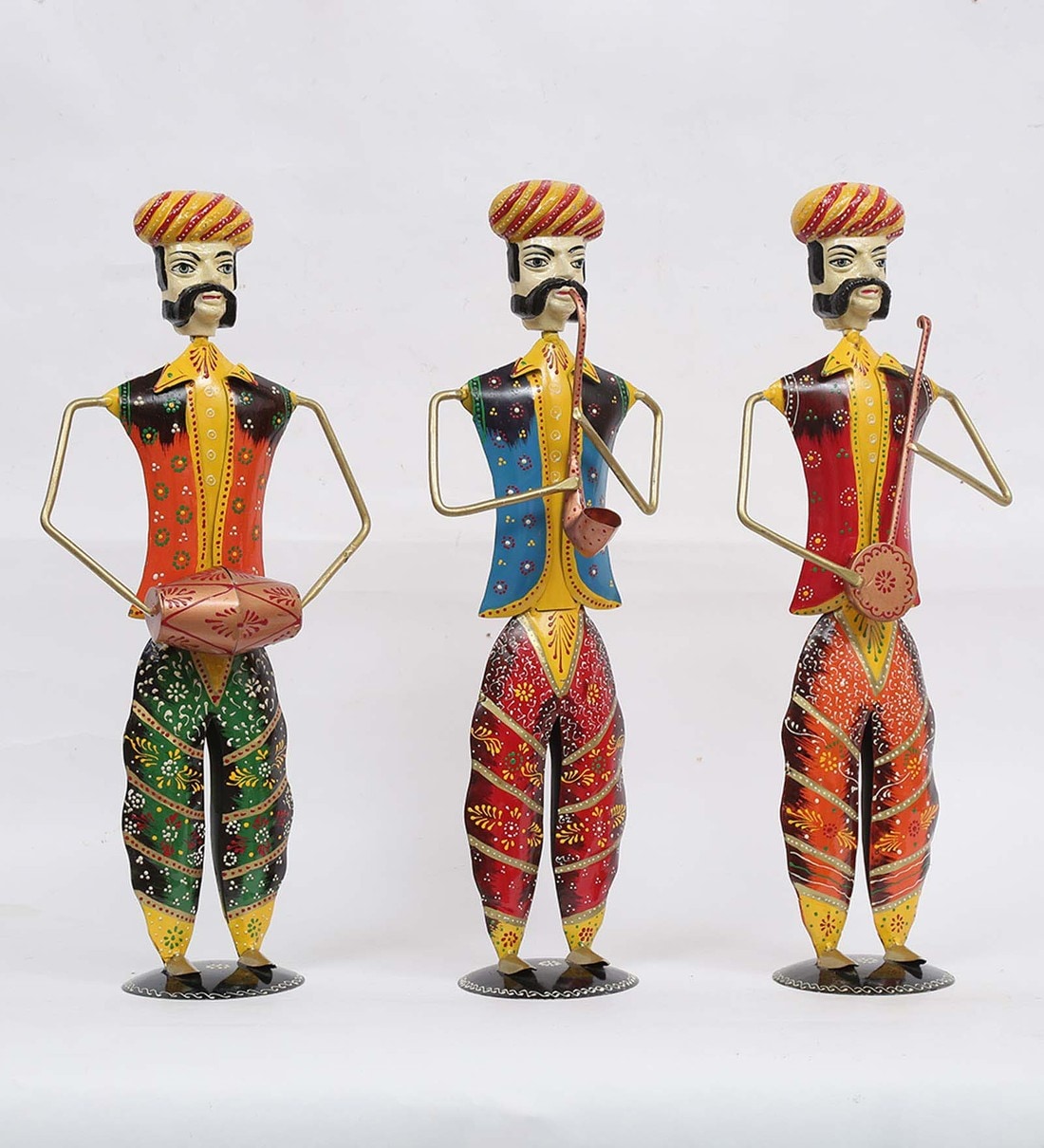 Musician Rajasthani Human Figurine, Set of 3 table decor
