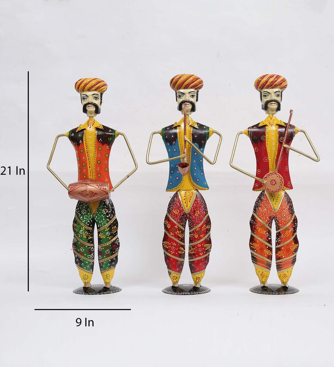 Musician Rajasthani Human Figurine, Set of 3 table decor