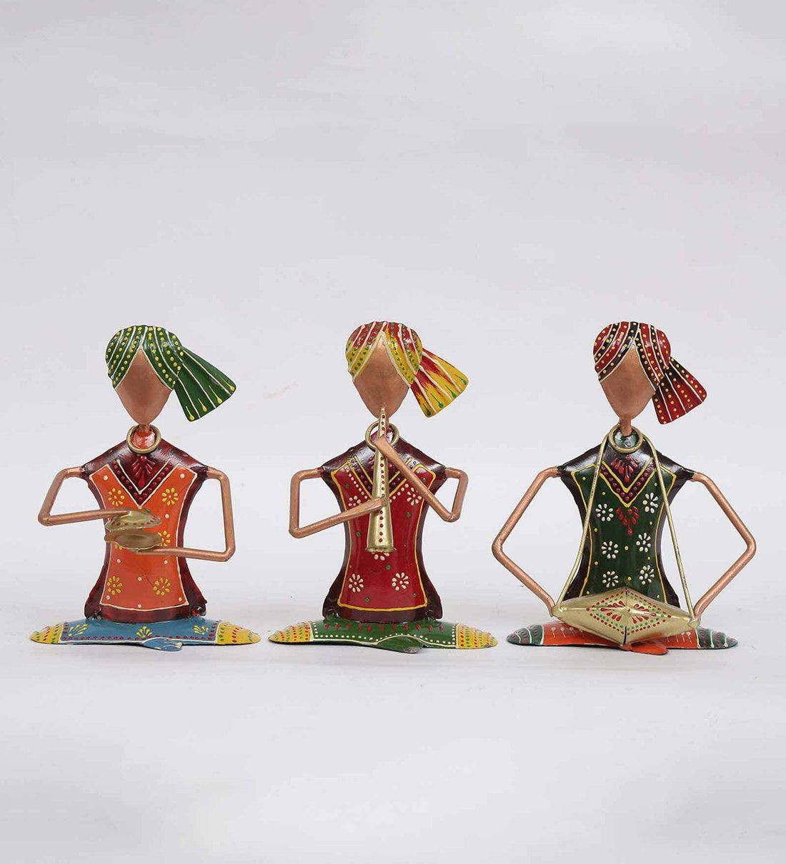 Small Sitting Musician Human Figurine, Set of 3 table decor