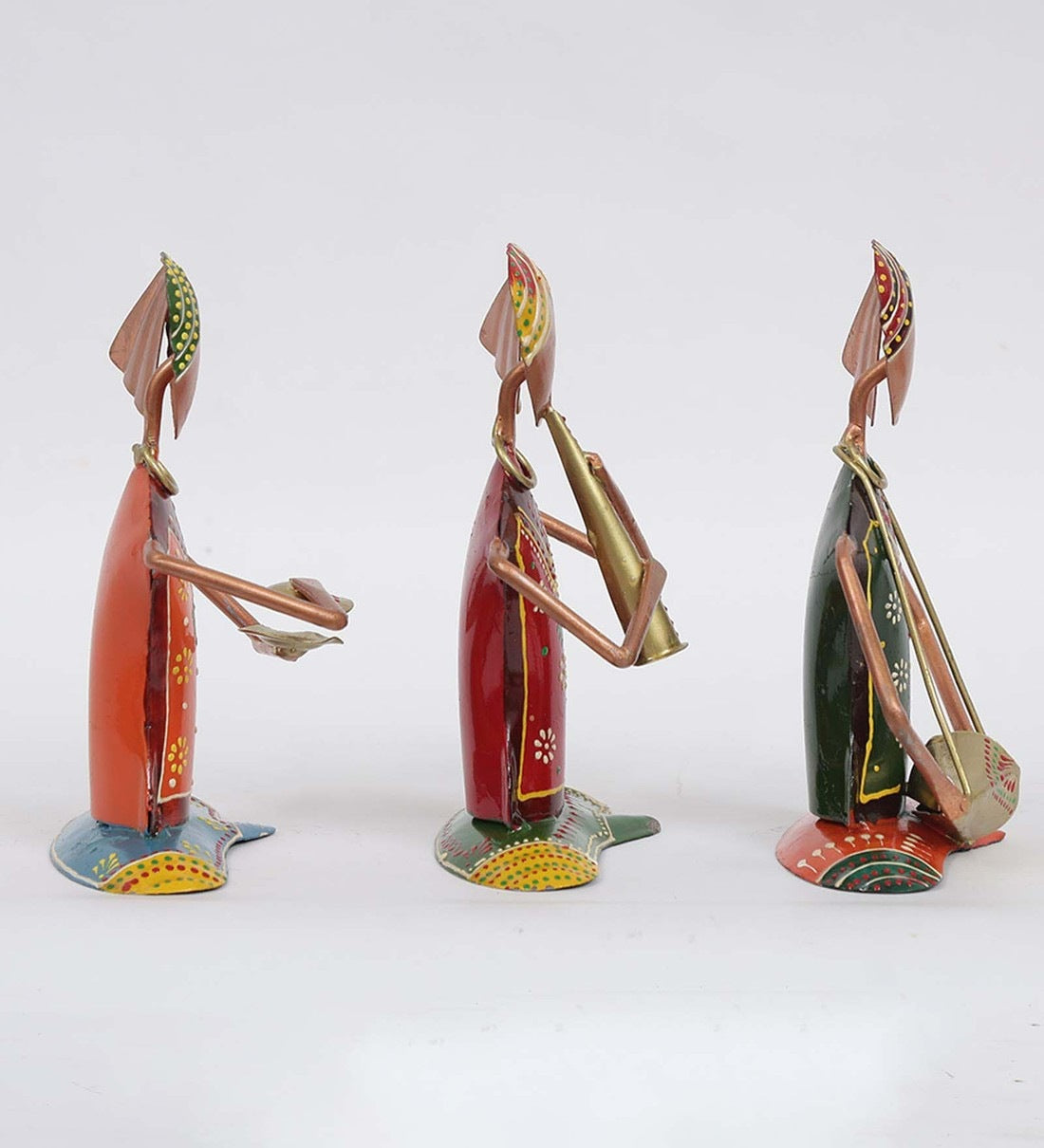 Small Sitting Musician Human Figurine, Set of 3 table decor