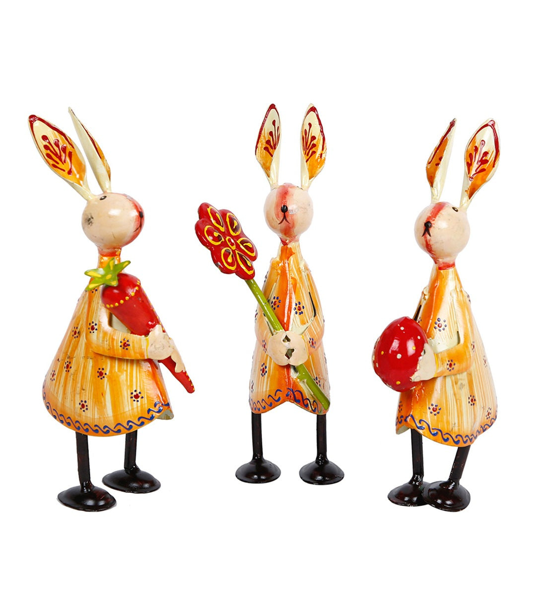 Rabbit Figurine set of 3 table decor