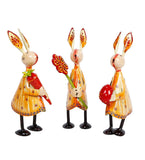 Rabbit Figurine set of 3 table decor