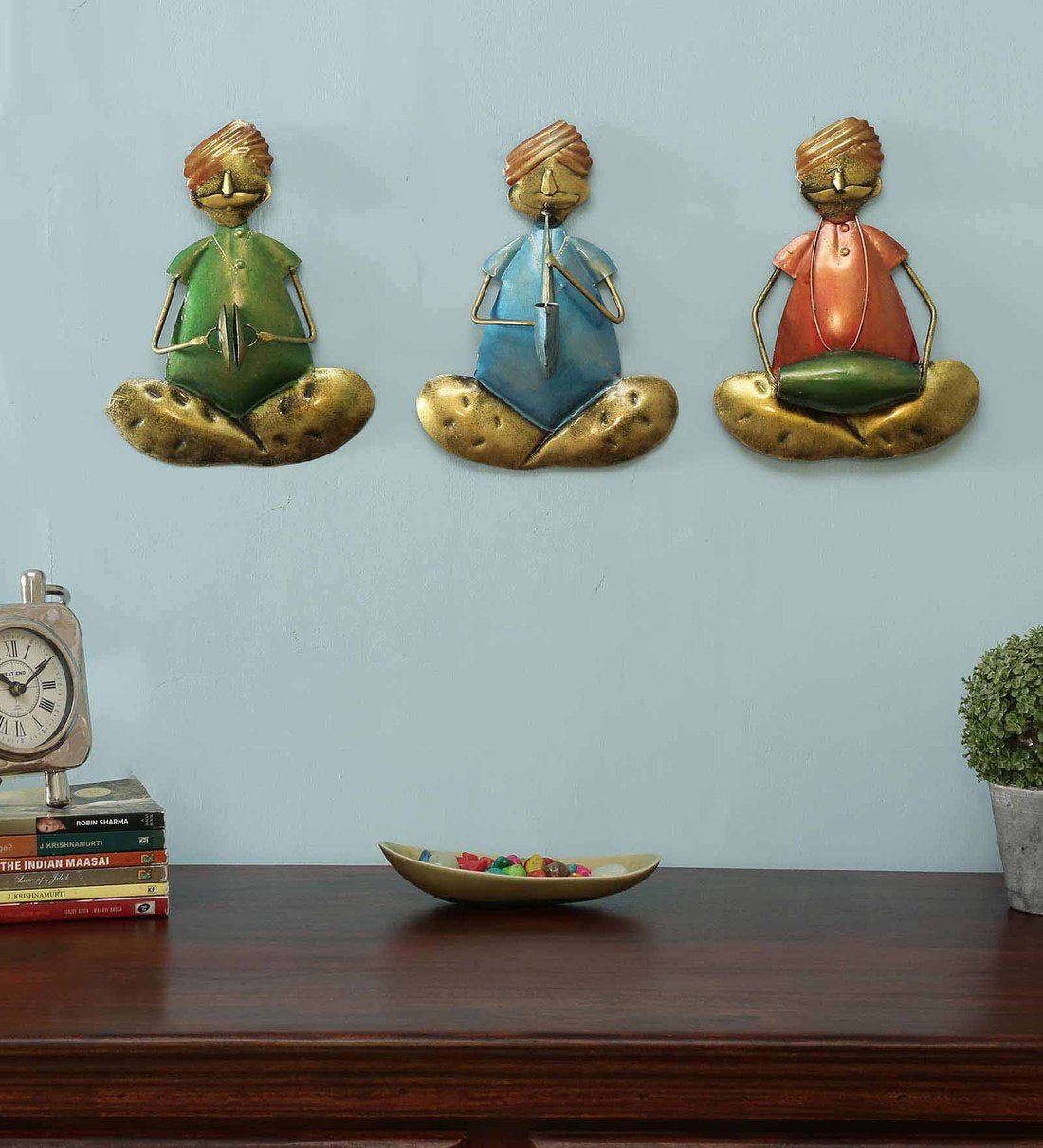 Wall Musician Man Human Figurine, Set of 3 table decor