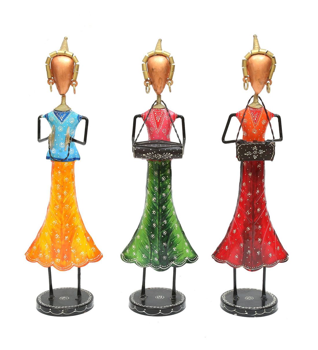 Lady musician Figurine Set Of 3 table decor