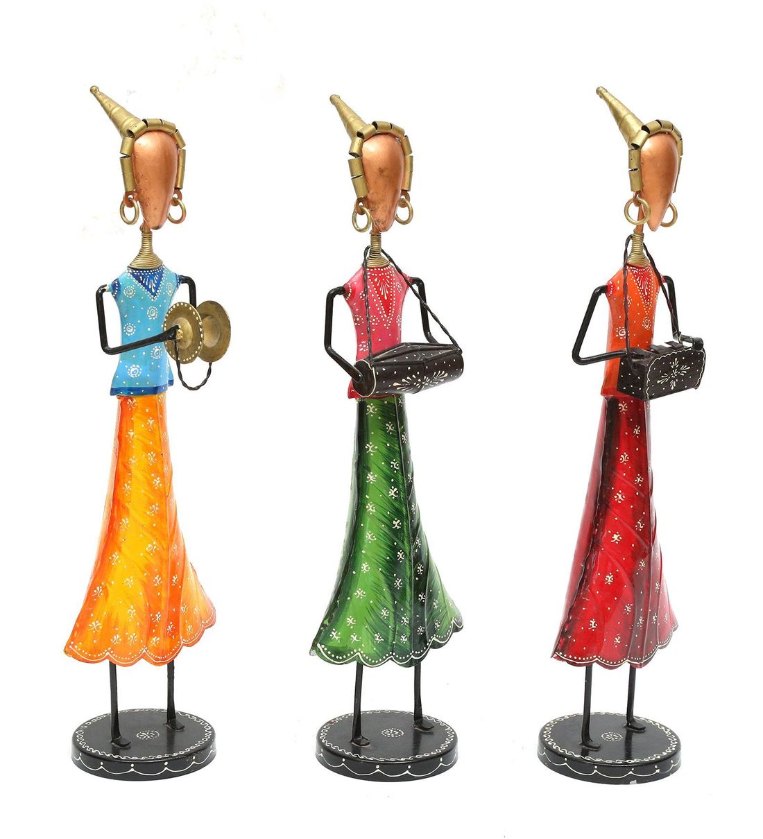Lady musician Figurine Set Of 3 table decor