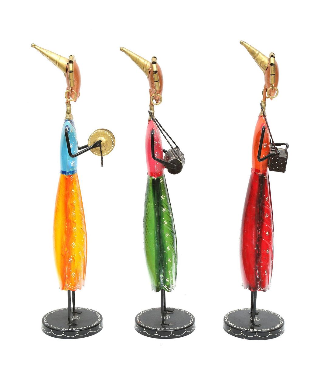 Lady musician Figurine Set Of 3 table decor