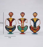 Sitting Musician Men Human Figurine, Set of 3 table decor