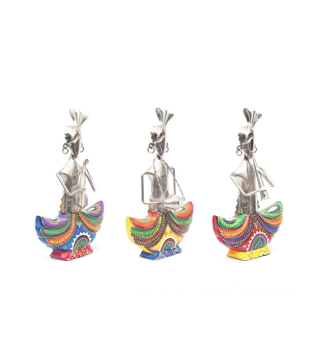 Wooden Sitting Musicians Figurine set of 3 table decor