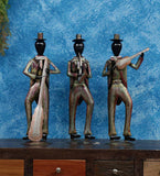 Modern musician Men Human Figurine, Set of 3 table decor