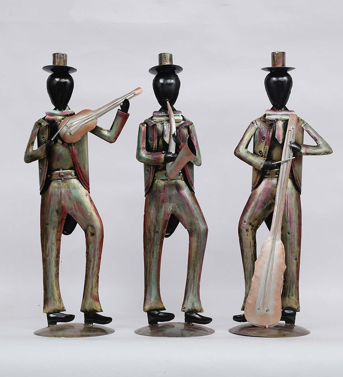 Modern musician Men Human Figurine, Set of 3 table decor