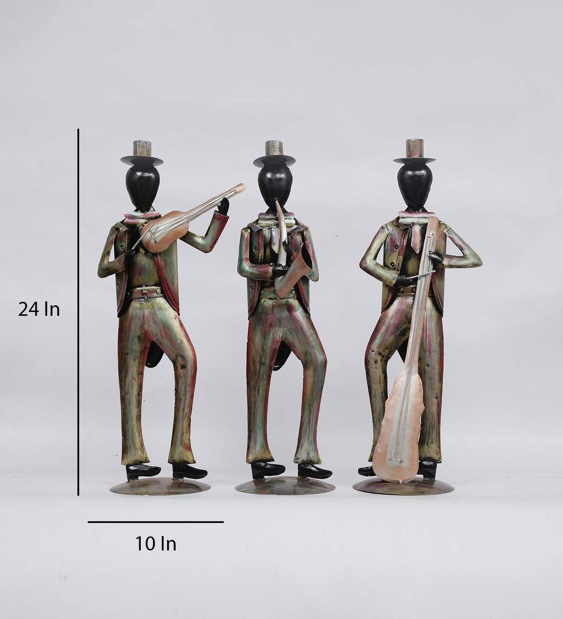 Modern musician Men Human Figurine, Set of 3 table decor