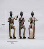 Modern musician Men Human Figurine, Set of 3 table decor